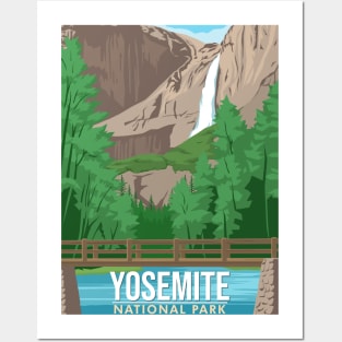 Yosemite national vernal fall waterfalls Posters and Art